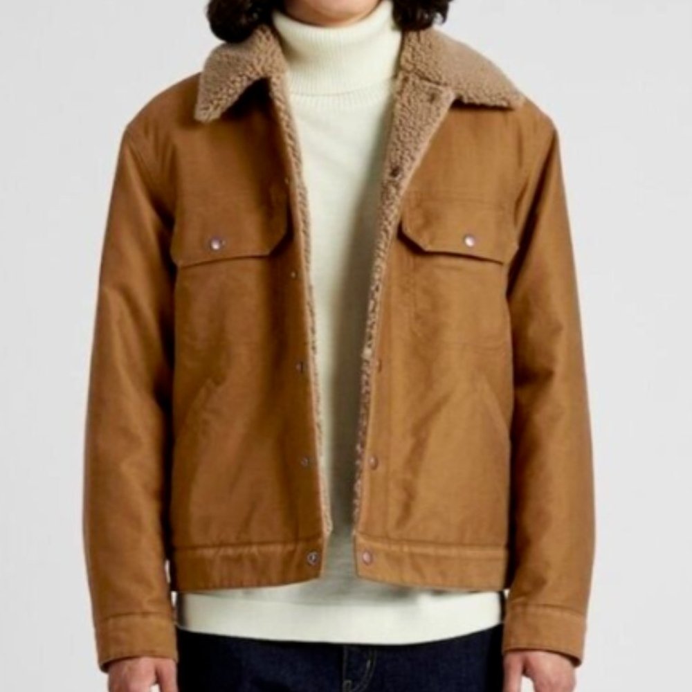 Uniqlo U Pile Lined Fleece Trucker Brown - Men's S